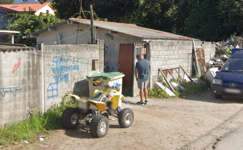 Zona chabolista del Camino del Paredu00f3n en Ferrol en una imagen de Google Street View