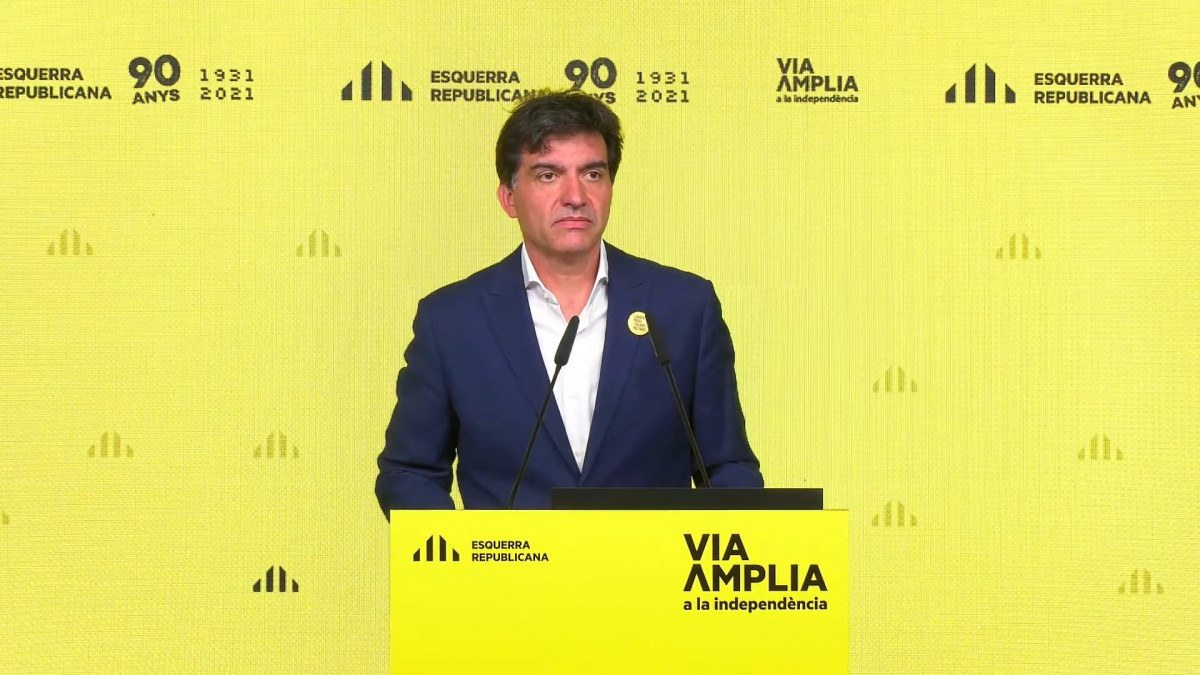 Arxiu - El diputat d'ERC al Parlament Sergi Sabrià en una roda de premsa telemàtica.