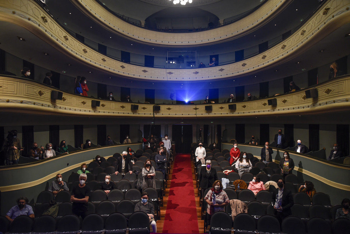 Teatro Principal de Santiago de Compostela durante los Premios Follas Novas do Libro Galego 2021.
