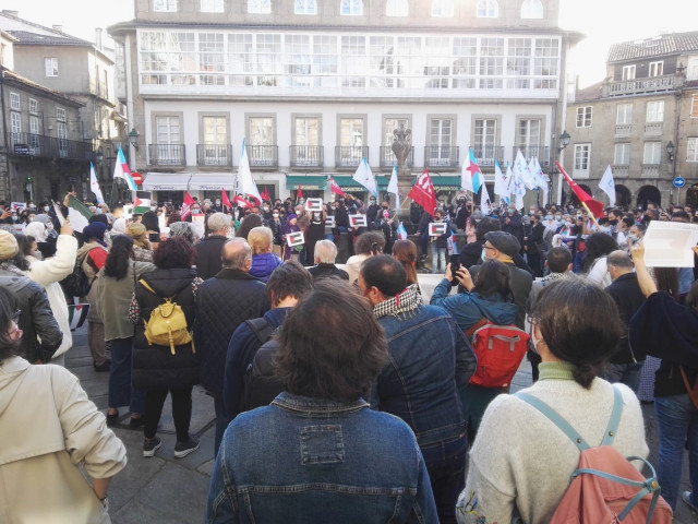 Concentración en Santiago en solidaridad con Palestina