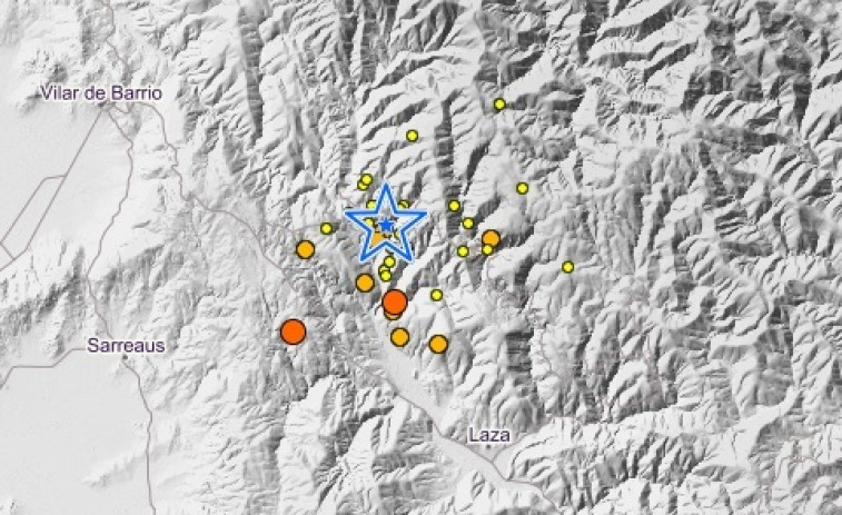 La actividad sísmica prosigue en el área de Laza con una veintena de terremotos en menos de 24 horas