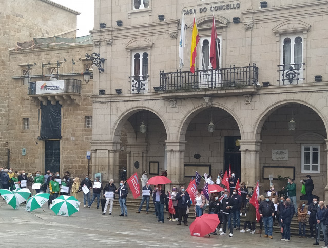 Protesta de sindicatos en Ourense contra Jácome