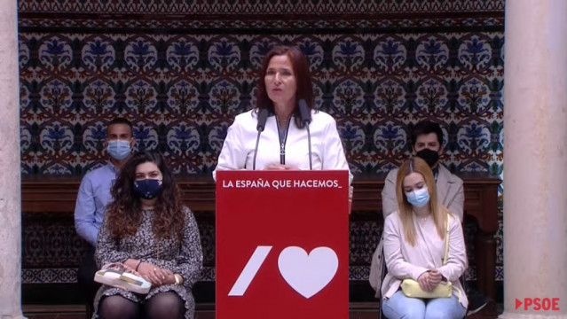La diputada y secretaria de Educación y Universidades del PSOE, Luz Martínez Seijo, en un acto este domingo 23 de mayo, sobre Educación, Universidad y Formación Profesional