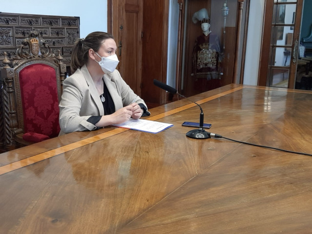 La diputada provincial de Lugo Pilar García Porto en rueda de prensa
