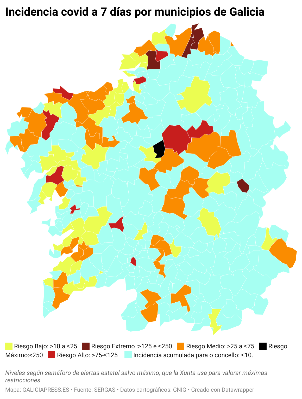 6aGj1 incidencia covid a 7 d as por municipios de galicia