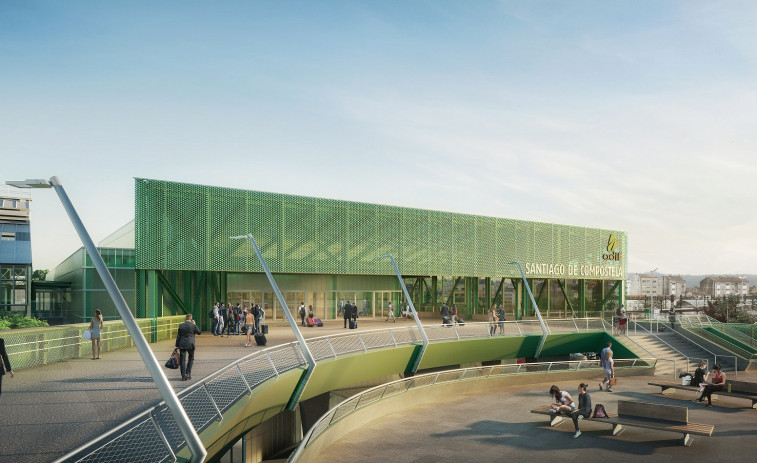 Así será el edificio de pasajeros de una estación de tren de Santiago más cómoda y accesible desde el ensanche