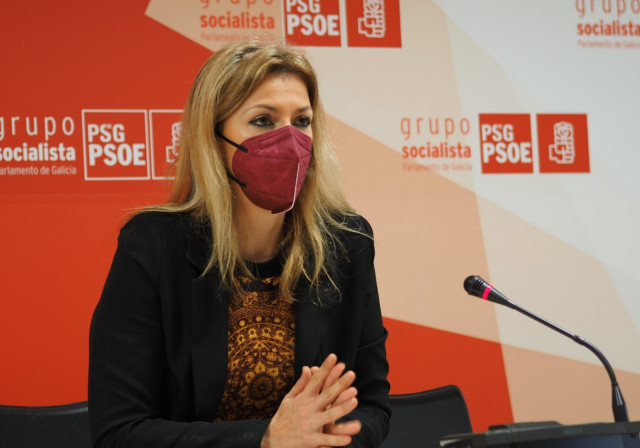 Archivo - La diputada del PSdeG Marina Ortega en rueda de prensa