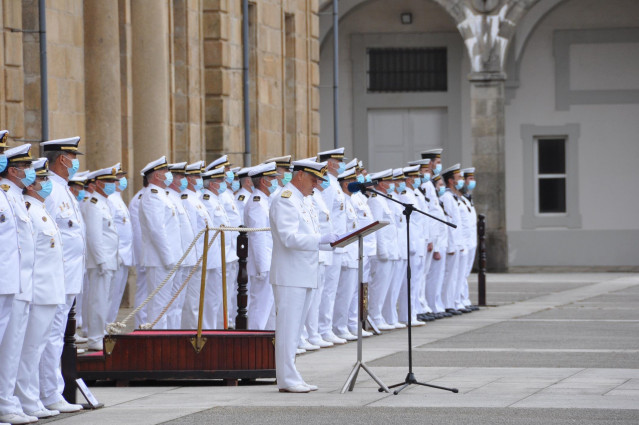 Antonio Duelo en su despedida como almirante del Arsenal de Ferrol