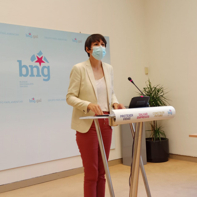 La portavoz nacional del BNG, Ana Pontón, en rueda de prensa