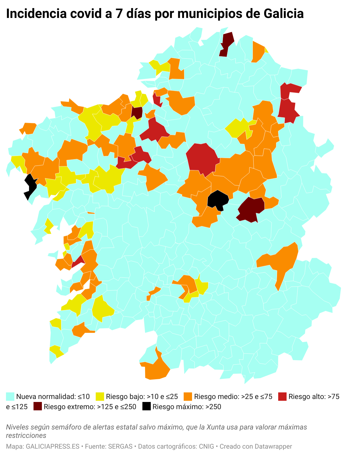 WZ8LH incidencia covid a 7 d as por municipios de galicia