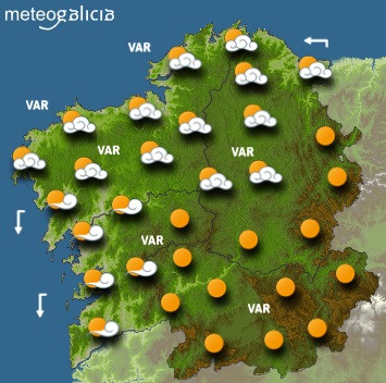 Predicciones para el jueves 1 de julio de 2021 en Galicia.