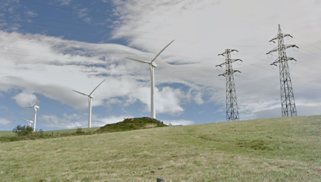 Parque eu00f3lico de Tineo en una imagen de Google Stret View