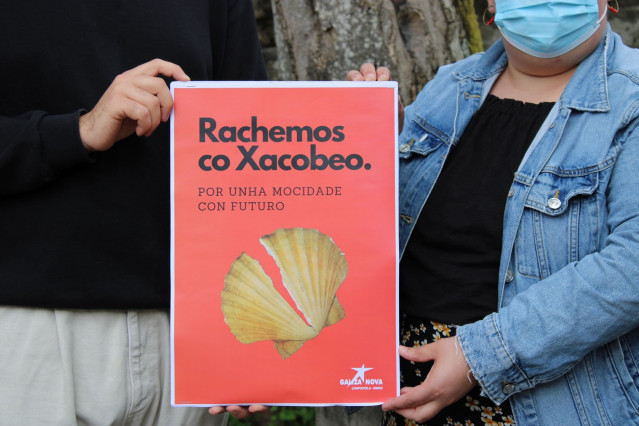Cartel de la campaña 'Rachemos co Xacobeo', promovida por Galiza Nova.