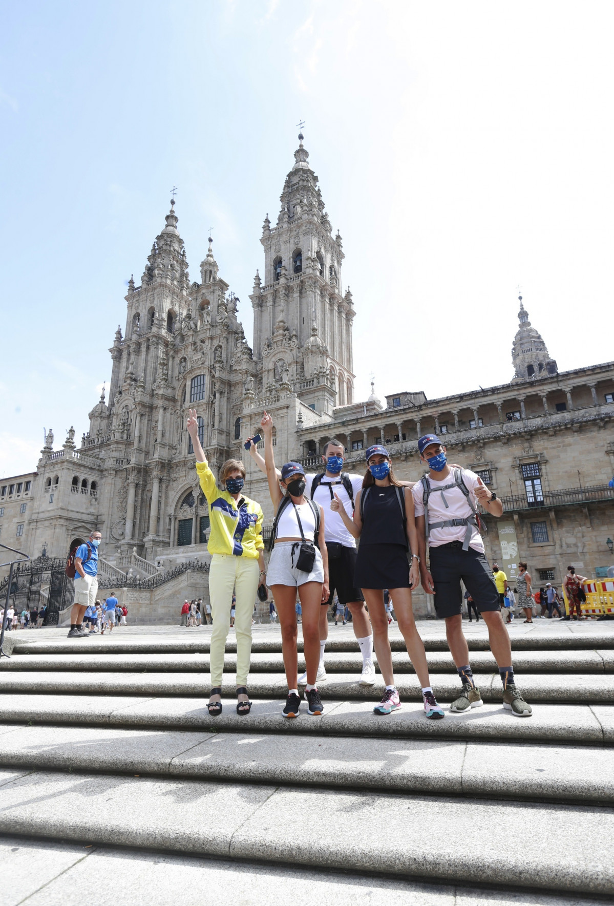 Los cuatro instagrammers que han recorrido parte del Camino Portugués, llegan a Compostela