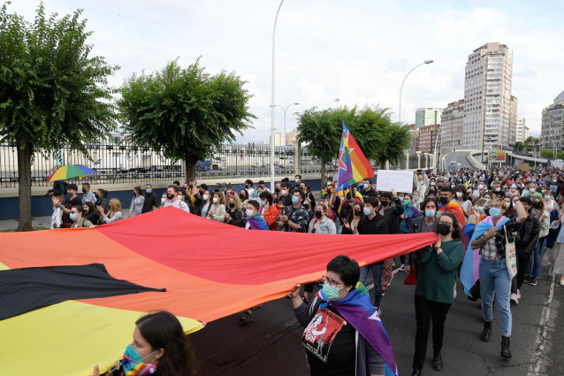 Concentración contra agresiones LGTBfóbicas y en defensa de Samuel en A Coruña