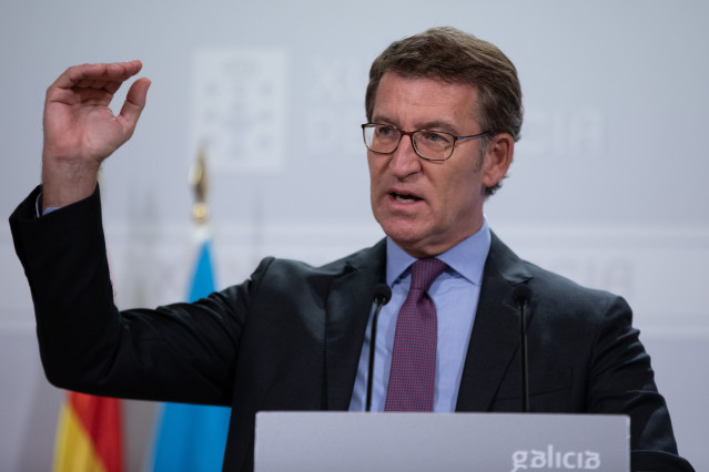 El presidente de la Xunta, Alberto Núñez Feijóo, en la rueda de prensa del miércoles después del comité clínico del 20 de julio.