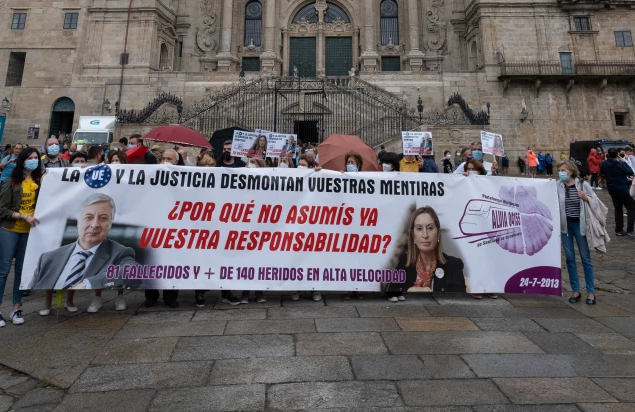 Protesta de las vu00edctimas del Alvia en 24 de julio de 2021 en una foto de EP