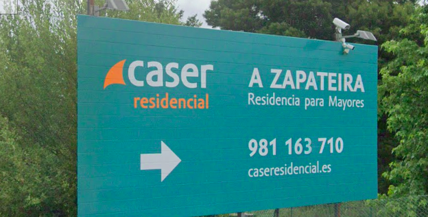 Cartel de la entrada al asilo Caser en A Coruu00f1a en una foto de Google Street View