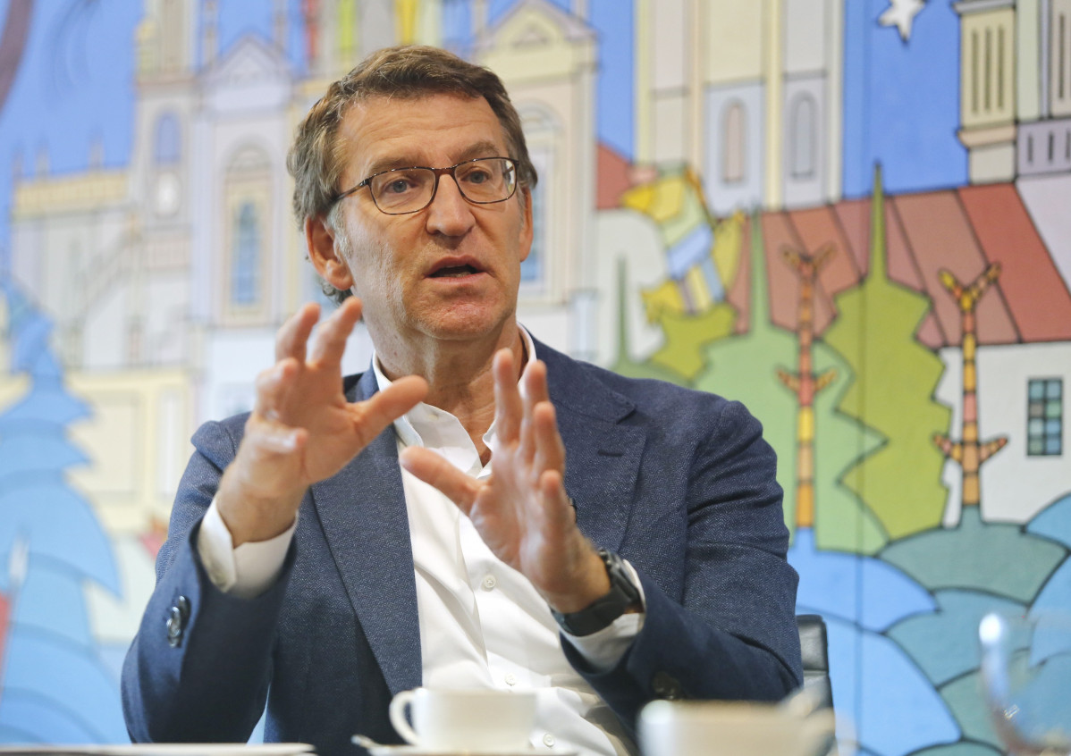 El presidente de la Xunta, Alberto Núñez Feijóo, durante la entrevista con Europa Press.