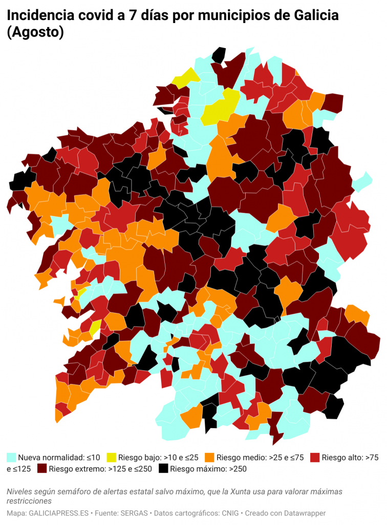 Covid por concellos: Monforte y Ordes detienen su escalada, pero saltan brotes en Melide, A Pastoriza y Baralla