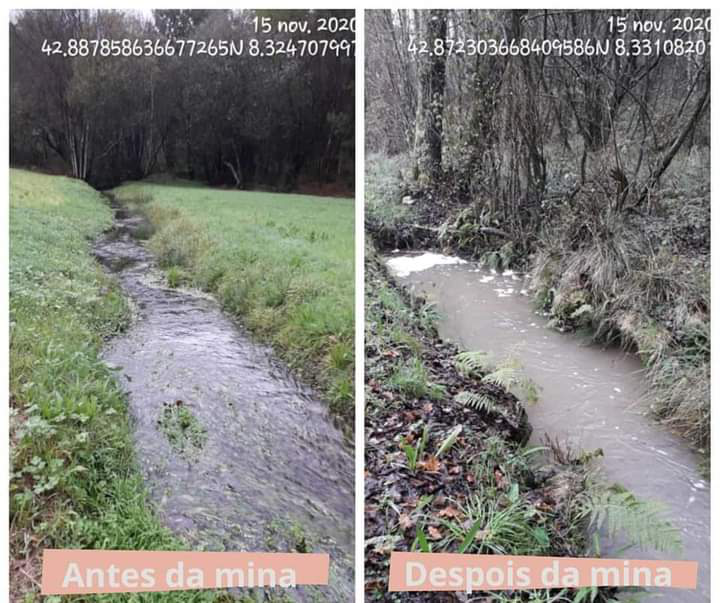 (VÍDEO) Las aguas que atraviesan la mina de Touro salen muy contaminadas rumbo al río Ulla, denuncian ecologistas