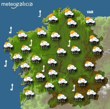Predicciones meteorológicas para el martes