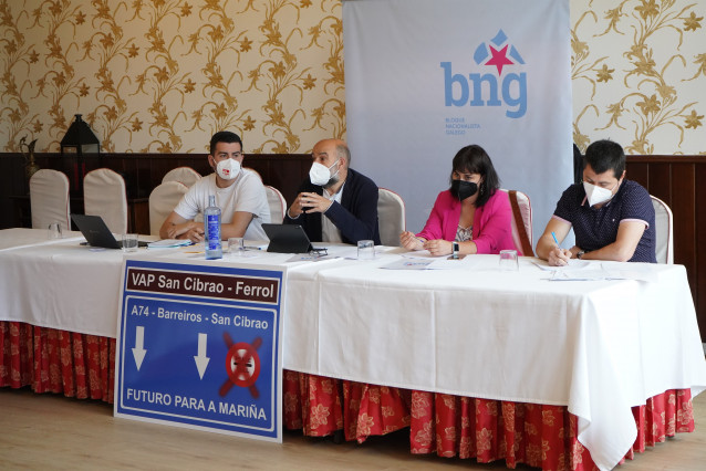 Rueda de prensa de Néstor Rego (BNG) para reclamar al Estado la construcción de la autovía A-74 en A Mariña
