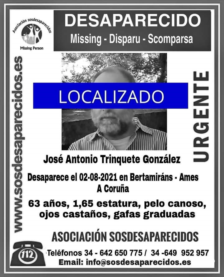Localizado el hombre de 63 años desaparecido desde hacía más de un mes en Ames
