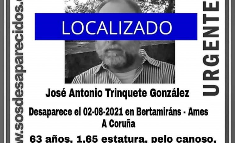 Localizado el hombre de 63 años desaparecido desde hacía más de un mes en Ames
