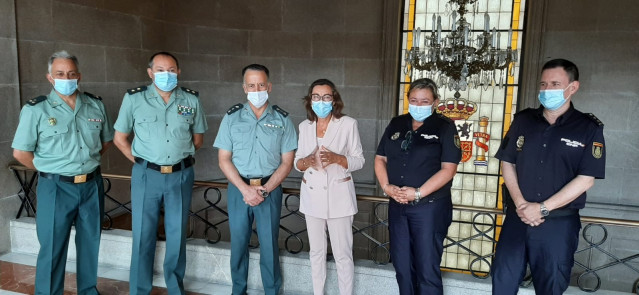 Junta de seguridad de la provincia de Pontevedra, con la subdelegada, Maica Larriba