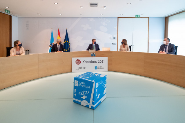 El presidente de la Xunta, Alberto Núñez Feijóo, encabeza la reunión de su gobierno del 9 de septiembre de 2021