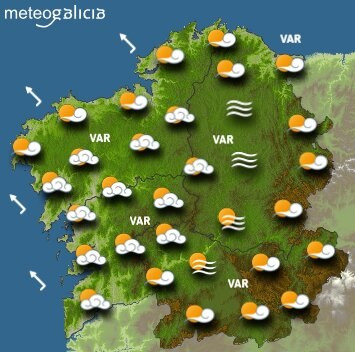 Predicciones meteorológicas para el sábado