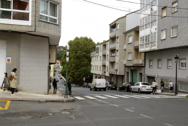Edificio desde dondecayó una adolescente, en O Carballiño, Ourense, Galicia (España)