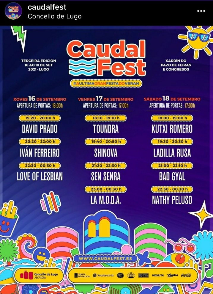 Horarios caudal fest