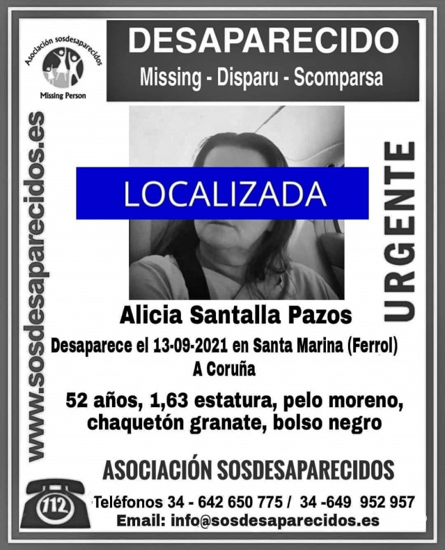 Localizan a al mujer desaparecida en Ferrol