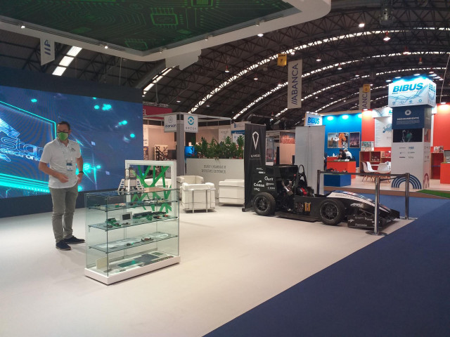 Stand en la feria Mindtech 2021, que se celebró en el Instituto Ferial de Vigo del 14 al 16 de septiembre.