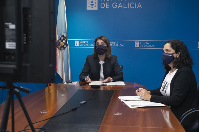 La conselleira de Medio Ambiente, Territorio e Vivenda, Ángeles Vázquez, participa en una videoconferencia sobre el lobo con sus homólogos de Asturias, Cantabriaye Castilla y León.