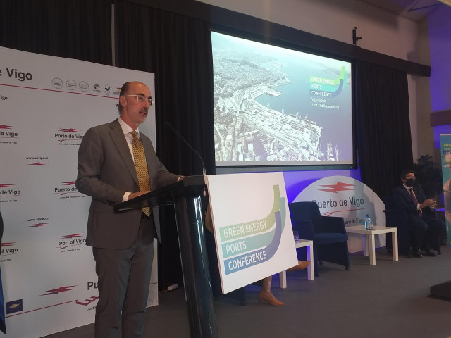 El presidente del Puerto de Vigo, Jesús Vázquez Almuíña, en la apertura de la IV Green Energy Ports Conference.