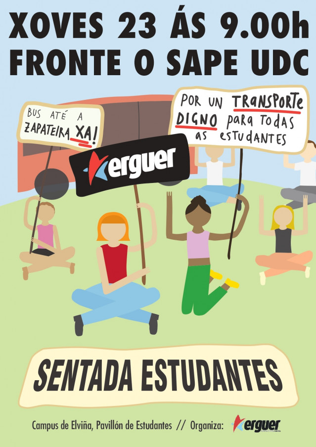 Estudiantes promueven una sentada en la UDC para reclamar transporte público