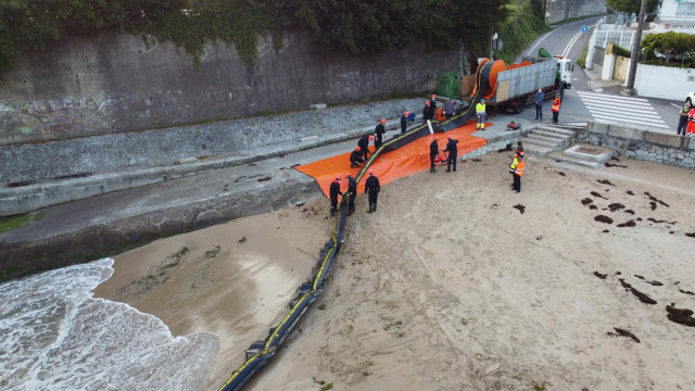 Simulacro en la playa de Gandarío