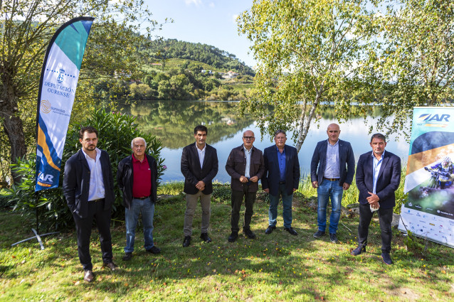 El presidente de la Diputación de Ourense, Manuel Baltar, en la presentación del campeonato del mundo de carreras de aventuras, la Raid Gallaecia AR World Championship 2021.