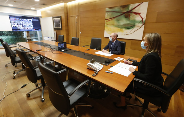 Fabiola García, conselleira de Política Social, en la reunión sectorial sobre la infancia y adolescencia