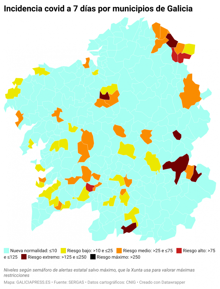 Covid municipios: pequeñas alzas en Vigo, Oleiros y Ames mientras Pontevedra conquista la nueva normalidad