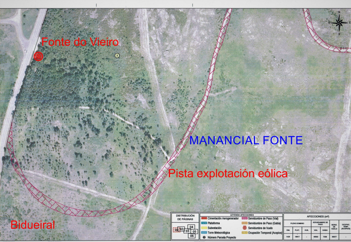 Imaxe 1. Plano da pista desde a N540 e percorrido atu00e9 o manancial da fonte