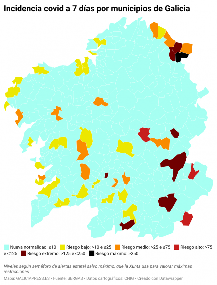 Covid municipios: Empeora A Coruña y su área metropolitana mientras O Barco y Foz siguen mejorando