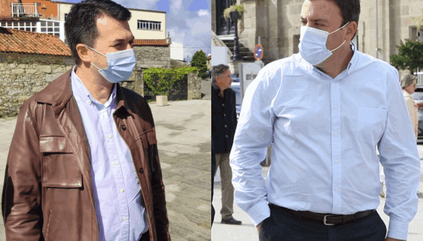 Gonzalo Caballero y Valentu00edn Formoso durante sus precampau00f1as por el liderado del PSdeG