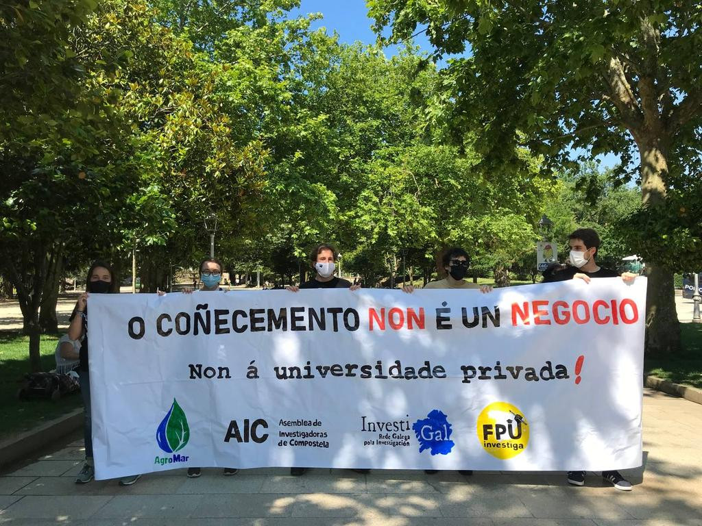 Una pasada protesta de los investigadores de Investigal y otros colectivos en Santiago