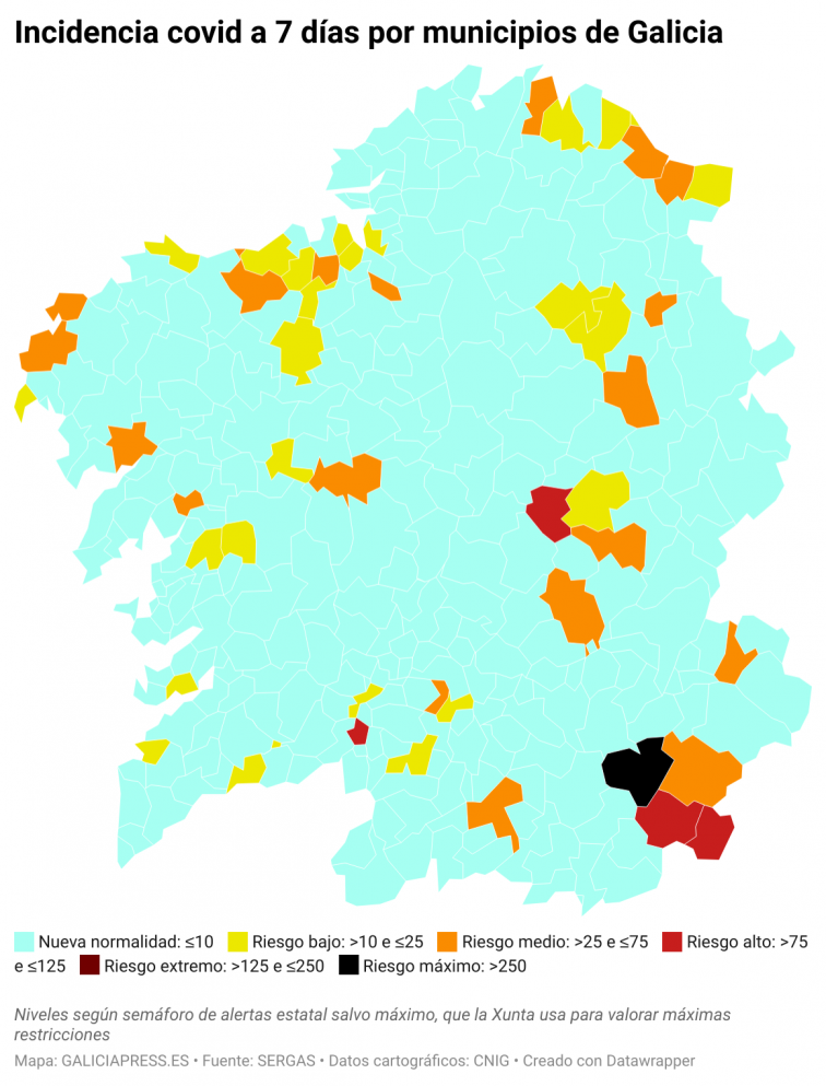 Covid municipios: Los casos de covid suben en las áreas de A Coruña y Santiago pese la mejoría de Cambre y A Coruña ciudad