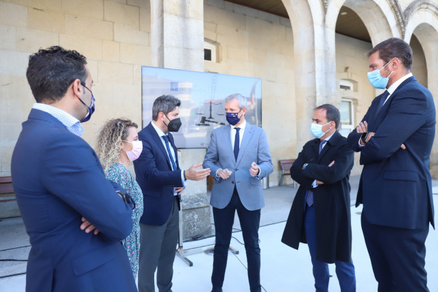 Visita del vicepresidente de la Xunta, Alfonso Rueda, a A Estrada con motivo de las obras de los nuevos juzgados