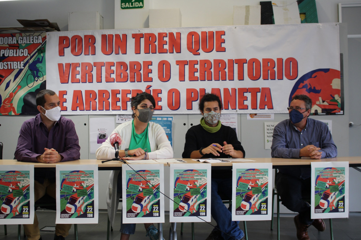 La Coordinadora Galega polo Tren Público Social e Sostible en rueda de prensa